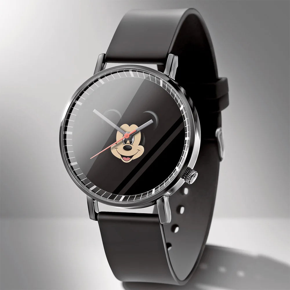 Disney Mickey Minnie Mouse Girl  Boy Children's Kids Watch Women Cute Male Female Couple Wrist Watches Birthday Gifts - Qoraheyhub