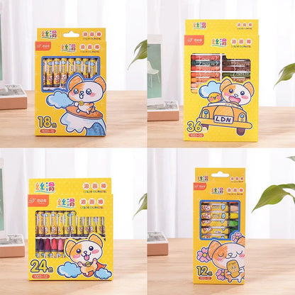12/24/36 Colors Crayons Non Toxic Washable Oil Pastel for Kids,Art Supplies Drawing Coloring Crayon Set,Gift for Boys Girls - Qoraheyhub