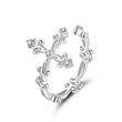 CAOSHI Fashion Lady Cross Adjustable Rings with Shiny Zirconia Silver Color Opening Finger Ring Stylish Female Versatile Jewelry Jewelrieshub resizable / T0272 resizable / T0272-