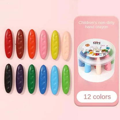 12/24/36 Colors Washable Not Dirty Hands Toddler Crayons Hole Crayons for Kids Non-Toxic Baby Crayons Coloring Art Supplies - Qoraheyhub