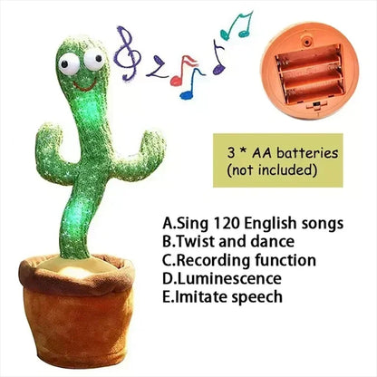 Smart Electronic Plush Toy for Baby Singing Dancing Talking and Sound Recording Cactus Toys for Kids Xmas Gifts for Children - Qoraheyhub