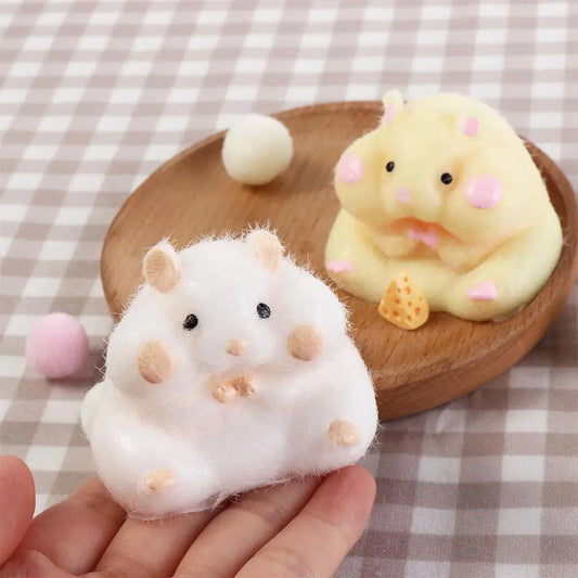 Cute Taba Squishy Hamster Squeeze Toy Cartoon Fidgets Toy Funny Plush Pinch Decompression Toy Stress Relief For Kids Adults Gift - Qoraheyhub