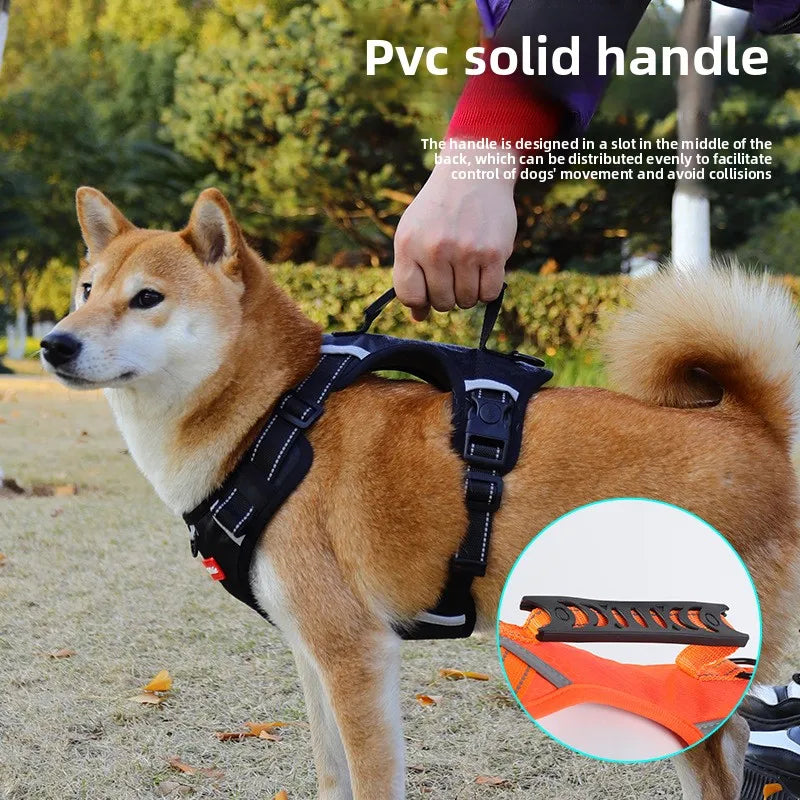 New Vest Walking Traction Rope Cat Harness with Reflective Strip Dog Collar Breathable Mesh Harness for Small Medium Pet Cat Dog