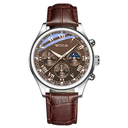 New Business Mens Watches Waterproof Sports Quartz Watch for Men Women Boy Wristwatch Roman Numerals Clock Silver Brown Reloj