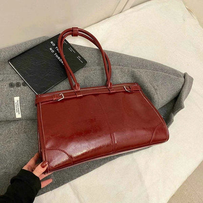 LEFTSIDE Large PU Leather Tote Bags Lady Shoulder Bag for Women 2024 Winter New Trend Fashion Y2K Retro Handbags and Purses