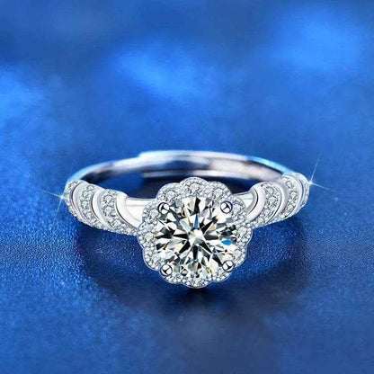 XJA008 Lefei Fashion Luxury Classic Diamondset Color D Moissanite Adjustable Mermaid Princess Ring Women Silver 925 Jewelry Gift
