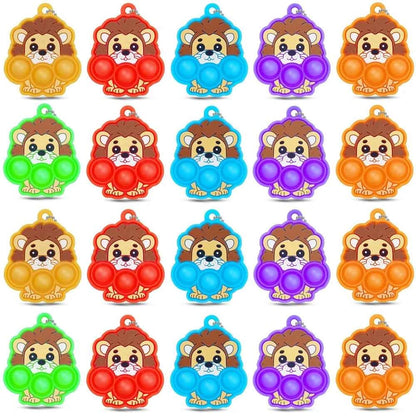 20Pcs Mini Colorful Animal Camel Frog Sheep Pop Fidget Toys Push Bubble Sensory Stress Relief Toy Party Favors