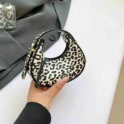 LEFTSIDE Mini Leopard PU Leather Crossbody Bags For Women 2024 Y2K Trend Female Korean Fashion Lady Shoulder Bag Lady Handbags