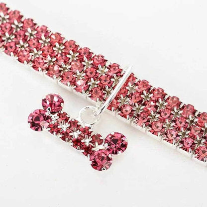 Puppy Neck Collar for Dogs Collar Rhinestone Jewelry Chihuahua Crystal Jewelry Adjustable Engraved Text Dog Collar GXQ08