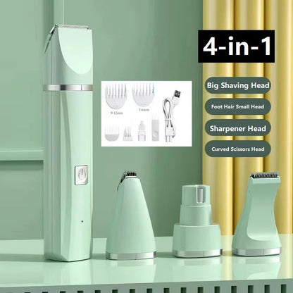 Professional 4-in-1 Electric Pet Grooming Tool Set Dog Hair Clippers USB Rechargeable Pets Haircut Trimmer Shaver Cats Supplies - Qoraheyhub