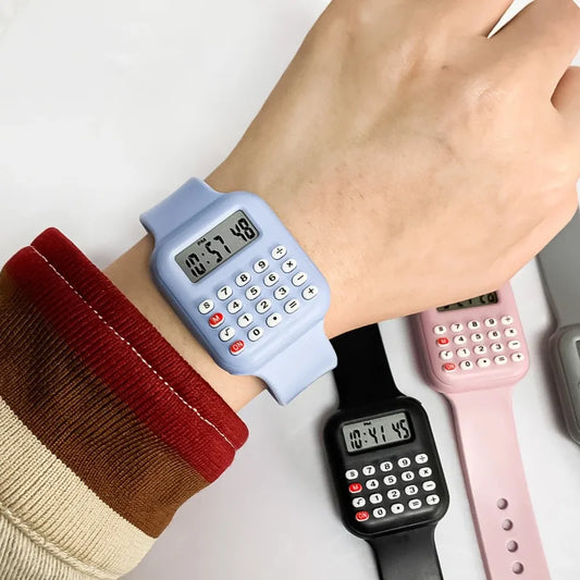 Creative Kids Watch Cartoon LED Digital Watch Calculator Function Sports Electronic Watch for Boys Girls Kids Student Gift Clock - Qoraheyhub