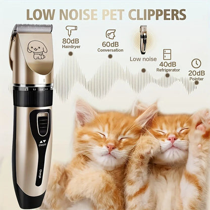 Pet Hair Trimmer Kit Electric Precision Clippers Perfect for Professional Grooming at Home, Ideal for Dogs and Cats - Qoraheyhub