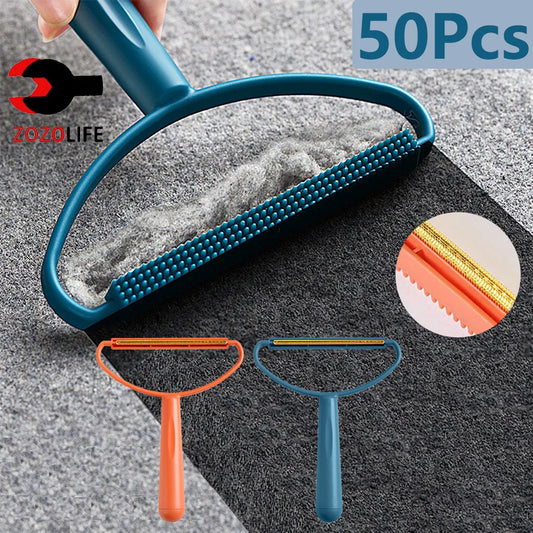 1-50Pcs Clothes Hair Scraper Pet Manual Lint Removal Coat Clothes Double Sided Hair Removal Shaver Brush Tool for Carpet Wool - Qoraheyhub