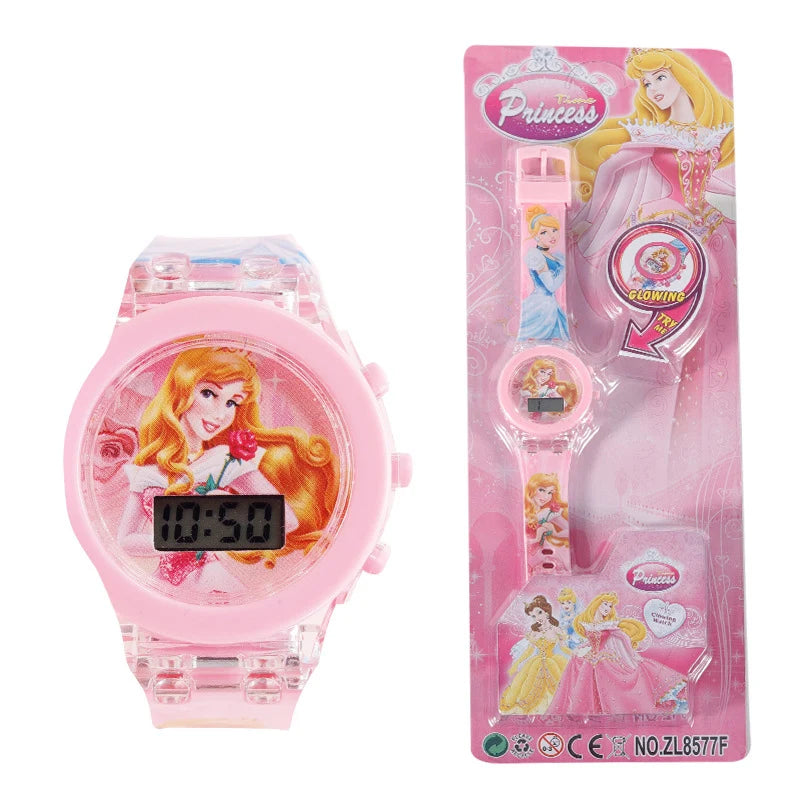 Flash Light Spiderman Kids Watches For Boys Cartoon shark Mickey Children Watch Girls Student Digital Clock Gifts Toy - Qoraheyhub