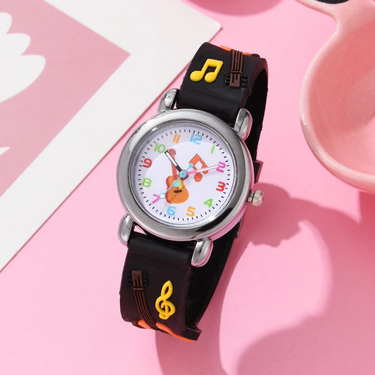Kids Fashion Watches Cartoon Watches Pink Silicone Quartz Wristwatch Birthday Gift Girl Boy Children Study Time Girl Watch Clock - Qoraheyhub