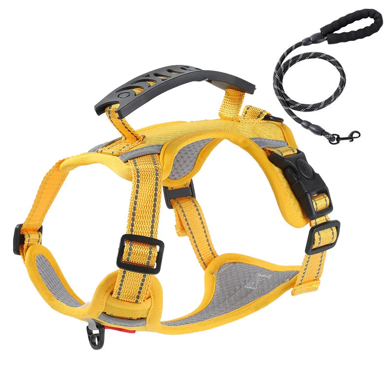 New Vest Walking Traction Rope Cat Harness with Reflective Strip Dog Collar Breathable Mesh Harness for Small Medium Pet Cat Dog