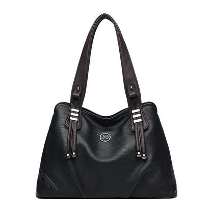 High Quality Soft Leather Handbags for Women Vintage Shoulder Tote Bag Luxury Designer Ladies Large Capacity Top-Handle Bags Sac