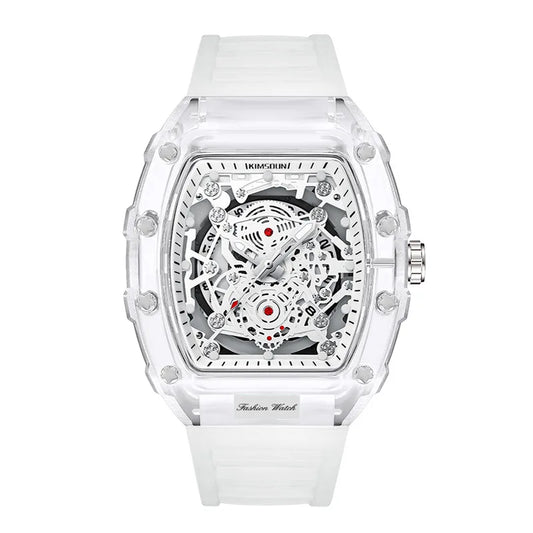 UTHAI BK134 Fashionable Men watch barrel shaped transparent waterproof quartz watch sports clock gift watches for man - Qoraheyhub
