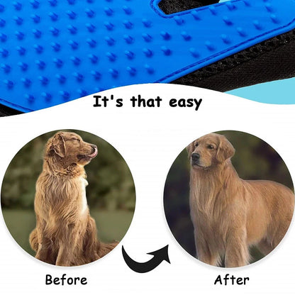 Pet Hair Remover Gloves Cat Dog Massage Bathing Cleaning Grooming Supplies Silicone Hair Sticking Removal Brush - Qoraheyhub