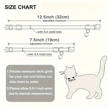 Personalized ID Tag Cat Collar with Bell Custom Collar Safety Breakaway Adjustable Nylon Engraving Small Kitten Necklace