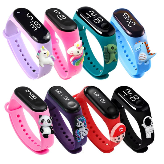 Waterproof Sports Watch for Kids Cartoon Dinosaur Unicorn Toys Children Led Digital Electronic Watch for Boys Girls Bracelet - Qoraheyhub