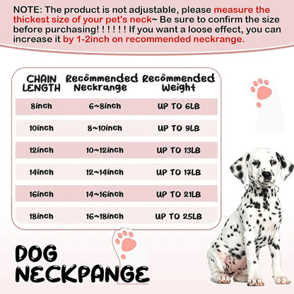 Dog Chain Collar Diamond Cuban Link Necklace Metal Cat Chain Pet Crystal Collar Jewelry Accessories for Dogs Cats
