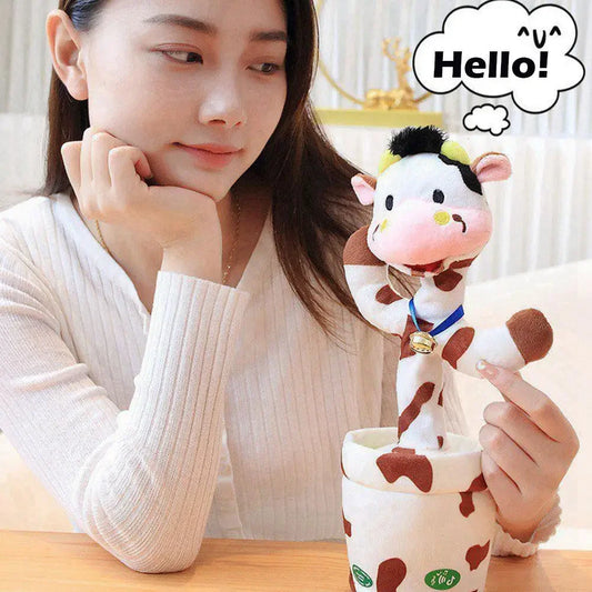 Dancing Rabbit Cow Interactive Learning Musical Speak Plush Toy Repeat Talking Plushie Gift Same Intelligent Cactus - Qoraheyhub