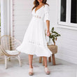 Luxury Women'S Elegant Dress Fashion White Deep V Lace Splicing Summer Comfortable And Cool Dress Wedding Party Outfits Qoraheyhub White / XL / CN White / XL / United States White / L / CN White / XL / CN-White / XL / United States-White / L / CN-White / L / United States-White / M / CN-White / M / United States-White / S / CN-White / S / United States-