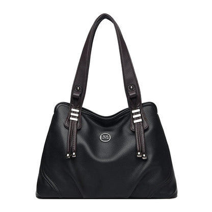 High Quality Soft Leather Handbags for Women Vintage Shoulder Tote Bag Luxury Designer Ladies Large Capacity Top-Handle Bags Sac