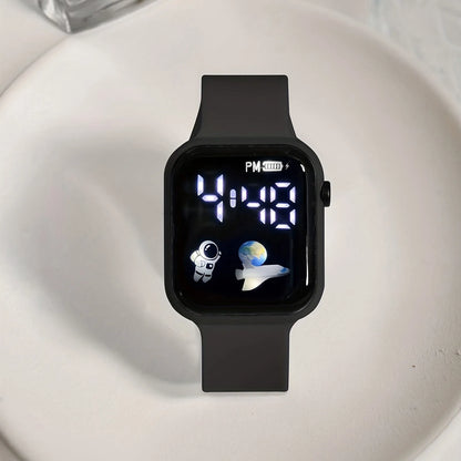 Kids Watch Sport LED Digital Watches Spaceman Silicone Strap Waterproof Electronic Wristwatch for Children Boys Girls Gifts - Qoraheyhub