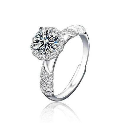 XJA008 Lefei Fashion Luxury Classic Diamondset Color D Moissanite Adjustable Mermaid Princess Ring Women Silver 925 Jewelry Gift