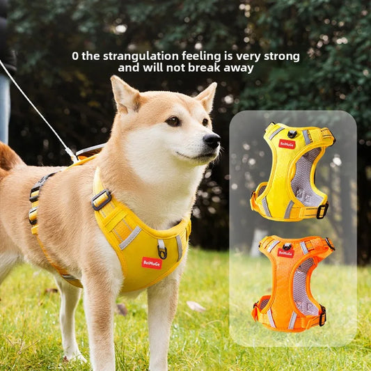 New Vest Walking Traction Rope Cat Harness with Reflective Strip Dog Collar Breathable Mesh Harness for Small Medium Pet Cat Dog