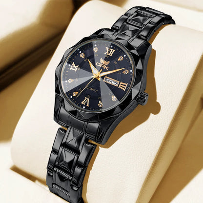 OPK Women Watches 6023L Elegant Fashion Original Quartz Watch for Lady Waterproof Stainless Steel Strap Small Dial Luminous Date - Qoraheyhub