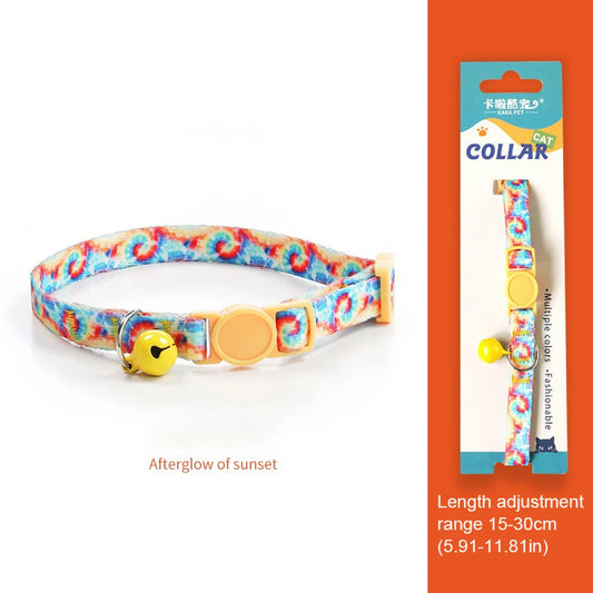 Cat Weaving 15-30cm Necklace Collar with Bell Anti-Suffocation Comfortable Safe Buckle Pet Decoration Accessory