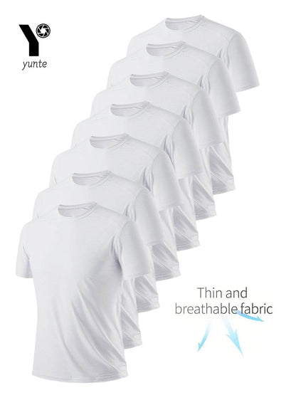 Round Neck T-Shirt 7-Piece White Ultra-Light Men's Quick-Drying Breathable Sweat-Absorbent Shirt Suitable for Fitness Gym and Ru Qoraheyhub White 7pcs / XS / Pack of more White 7pcs / M / Pack of more White 7pcs / S / Pack of more White 7pcs / XS / Pack of more-White 7pcs / M / Pack of more-White 7pcs / S / Pack of more-White 7pcs / XL / Pack of more-White 7pcs / L / Pack of more-White 7pcs / XXL / Pack of more-