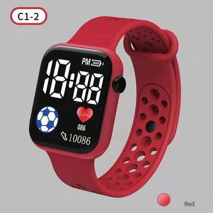 2024 LED Digital Watch For Kids Boys Girls Football Sports Watches Silicone Digital Watch Casual Childrens Electronic Wristwatch - Qoraheyhub