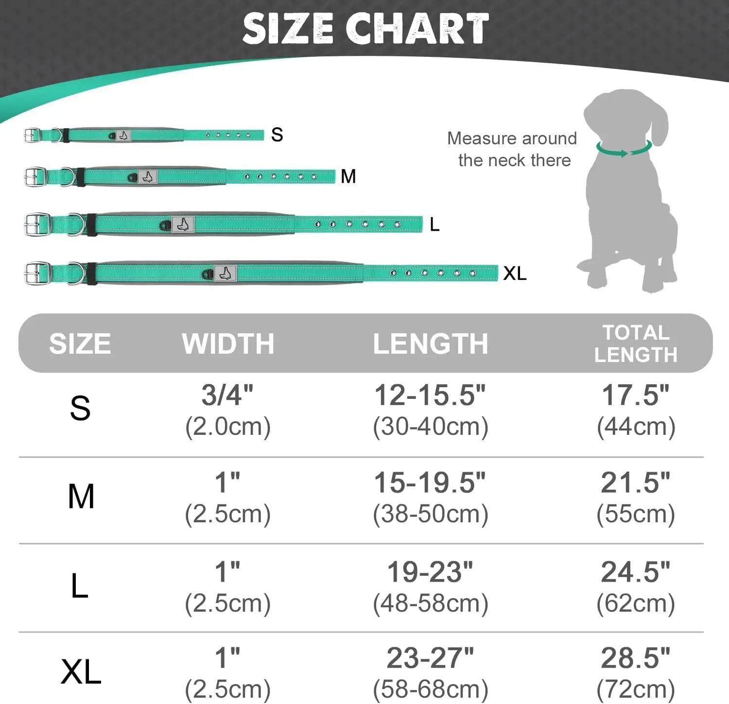 Padded Dog Collars for small Medium large Dogs Reflective Wide Pet Collars Adjustable Heavy Duty Nylon Neoprene Dog Collar - Jewelrieshub - - jewelrieshub.com - Jewelrieshub - 