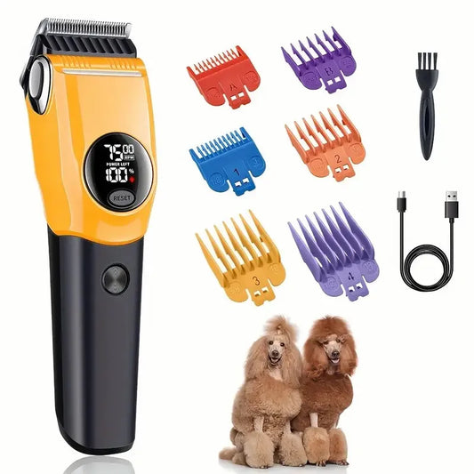Pet Clipper Professional Dog Hair Trimmer Cat Grooming Shaver 7500/min LED suitable for large, medium, and small pets Trimmers - Qoraheyhub
