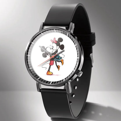 Disney Mickey Minnie Mouse Girl  Boy Children's Kids Watch Women Cute Male Female Couple Wrist Watches Birthday Gifts - Qoraheyhub