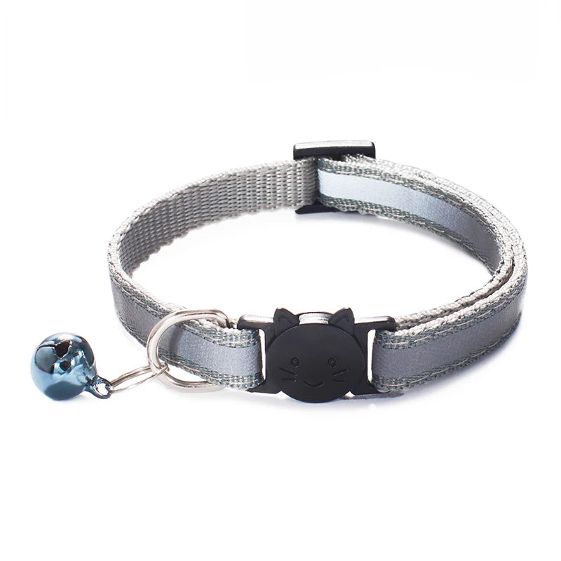 Cost-Effective Adjustable Snap-On Cat Collar With Bells Reflective Sturdy Nylon Collar For Kittens Cat Pet Supplies Cat Necklace