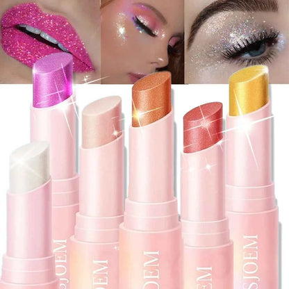 Blendable Lightweight Jelly Shimmer Highliighter Eyeshadow Stick Pearly Ultra-Sparkle Glow Crystal Jelly Glaze Blusher Stick
