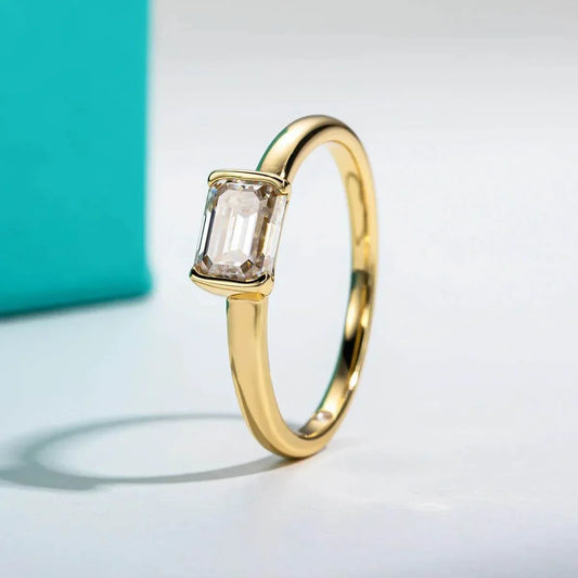1 Carat Emerald Cut Moissanite Ring 925 Sterling Silver Engagement Rings For Women Jewelrieshub 10 9.5 5 10-9.5-5-6-5.5-7-6.5-8-7.5-9-8.5-