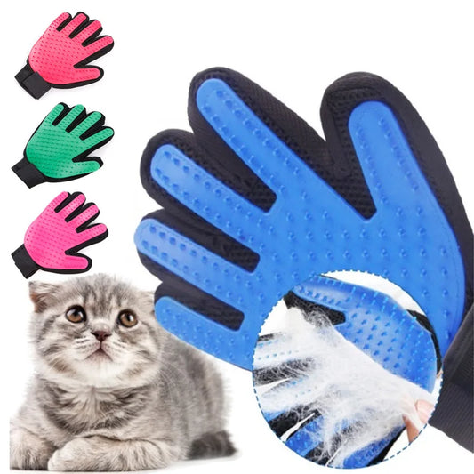 Pet Hair Remover Gloves Cat Dog Massage Bathing Cleaning Grooming Supplies Silicone Hair Sticking Removal Brush - Qoraheyhub