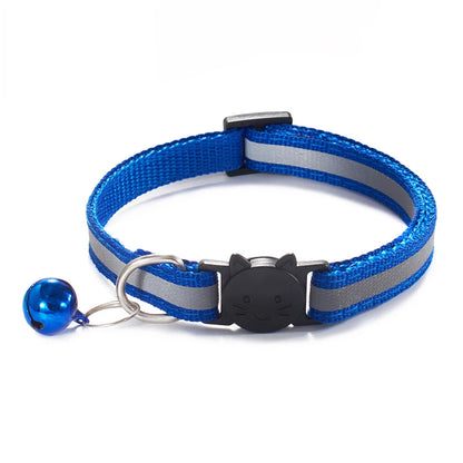 Cost-Effective Adjustable Snap-On Cat Collar With Bells Reflective Sturdy Nylon Collar For Kittens Cat Pet Supplies Cat Necklace