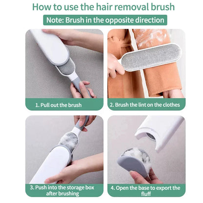 Magic Clothes Lint Remover Reusable Pet Cat Hair Fur Roller Brush Reusable Static Dusting Cleaning Brushes Manual Cleaner Tool - Qoraheyhub