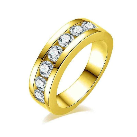 4mm All Moissanite Engagement Man Rings 925 Sterling Silver Plated Lab Created Diamond Wedding Band