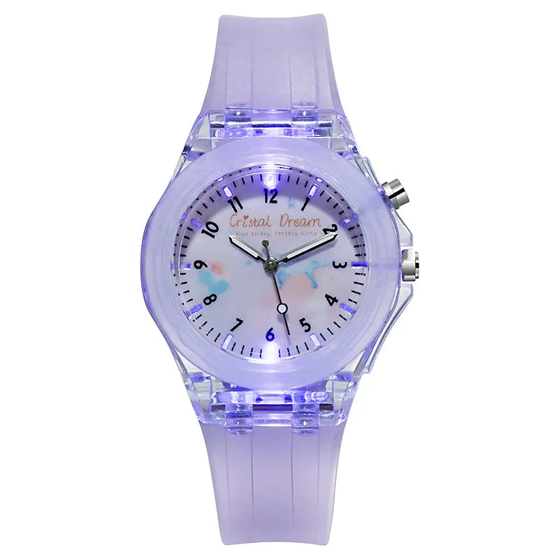 New Sport Kid Watches For Girls Boys Gift Personality Clock Easy Read Children Silicone Flash Quartz Wristwatches Reloj Infantil - Qoraheyhub