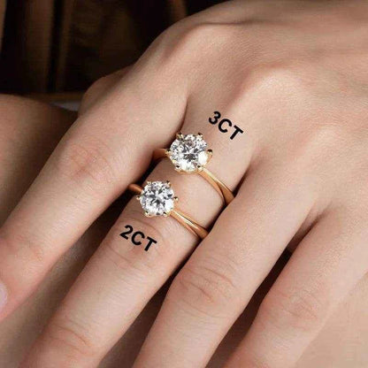 Yellow Gold Ring 3ct D Color Moissanite Engagement Rings For Women GRA Cer Customs Jewelry Wholesale