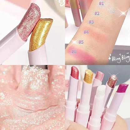 Blendable Lightweight Jelly Shimmer Highliighter Eyeshadow Stick Pearly Ultra-Sparkle Glow Crystal Jelly Glaze Blusher Stick