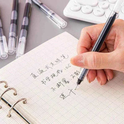 10pcs High Quality Needle Type Gel Pens Black Ink Straight Liquid Ballpoint Pen Kawaii Stationery School Office Supplies Writing